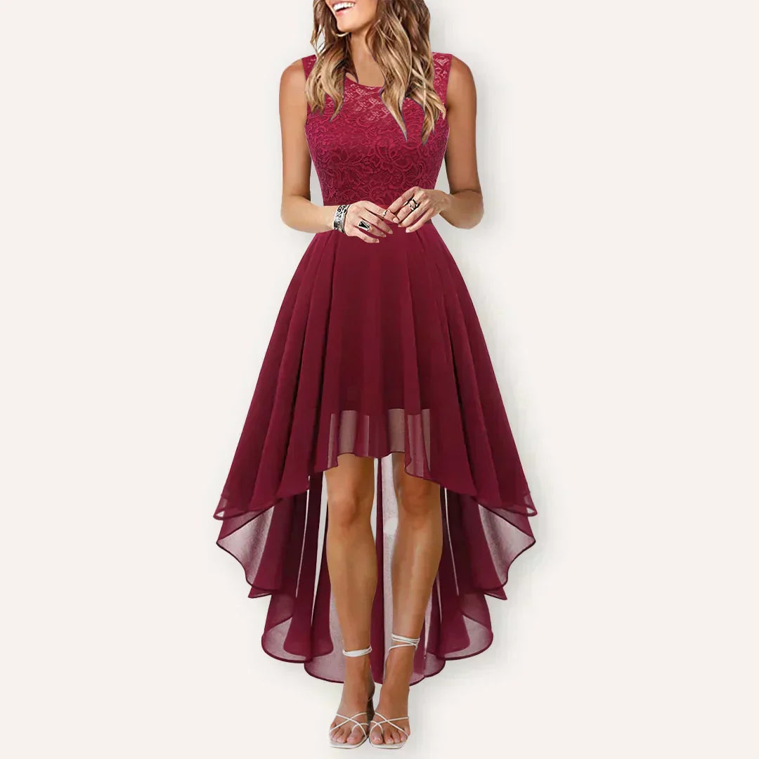 Morgan | Lace High Low Wedding Guest Dress