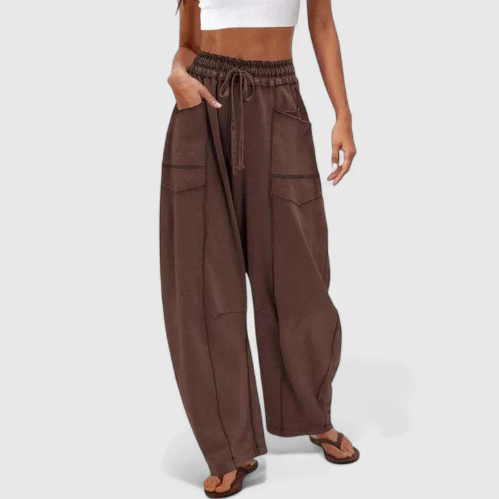Hailey | Comfortable Stitch Baggy Wide Leg Pants