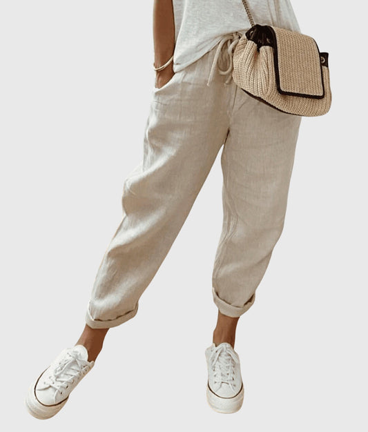 Zoe | Abstract Print Cuffed Crop Pants