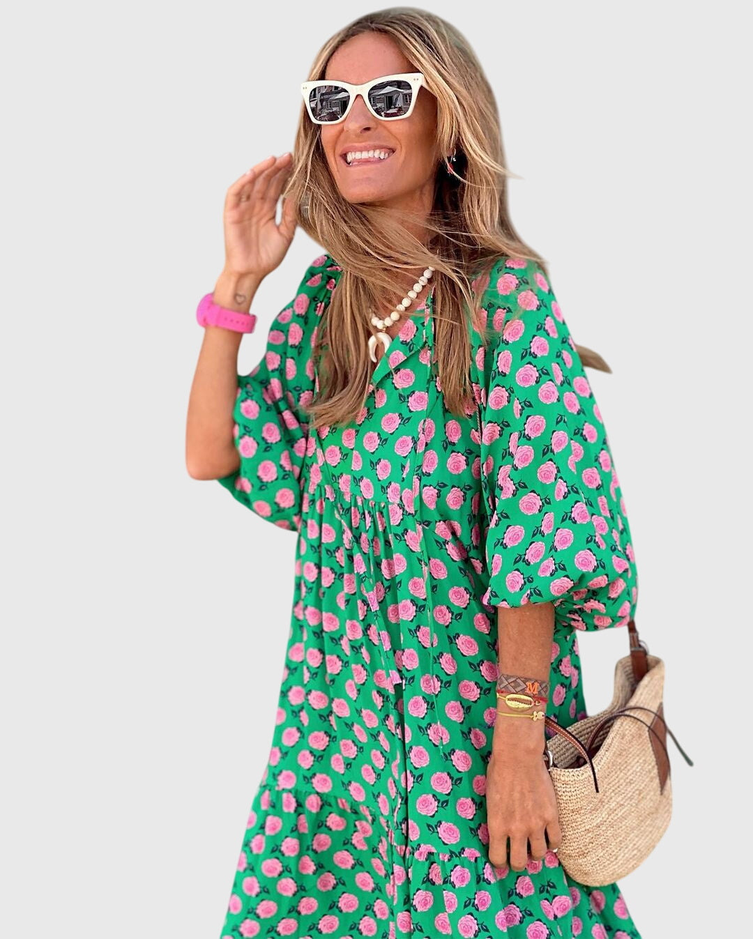 Leah | Printed  Boho Maxi Dress