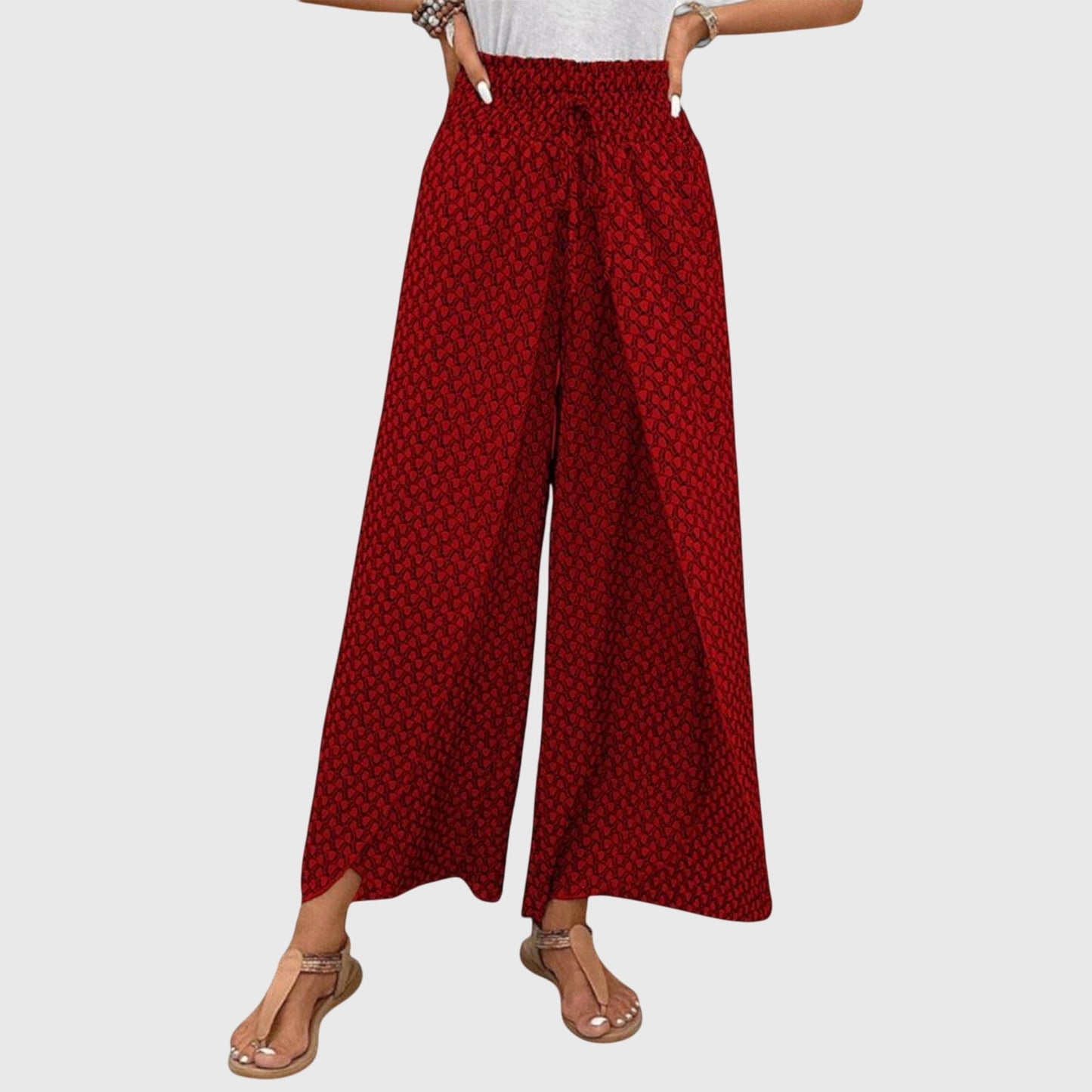 Stella | Smocked High Waist Printed Palazzo Pants