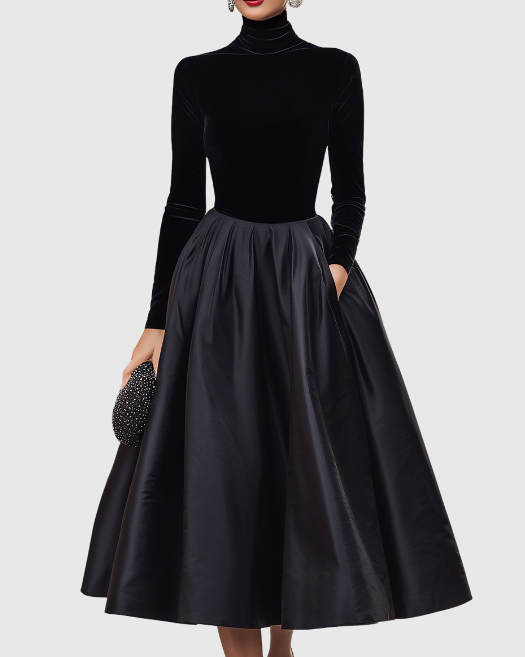 Violet | Elegant Velvet Midi Dress