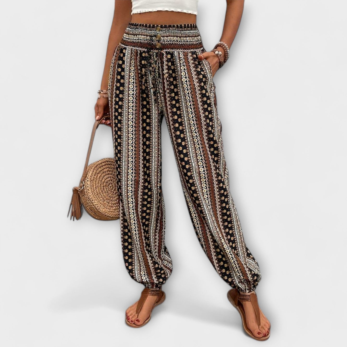 Luna | Comfortable Boho Print Wide-Leg Pants