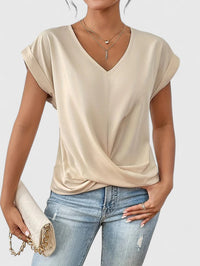 Nora | Elegant Cap Sleeve Top With V-Neck