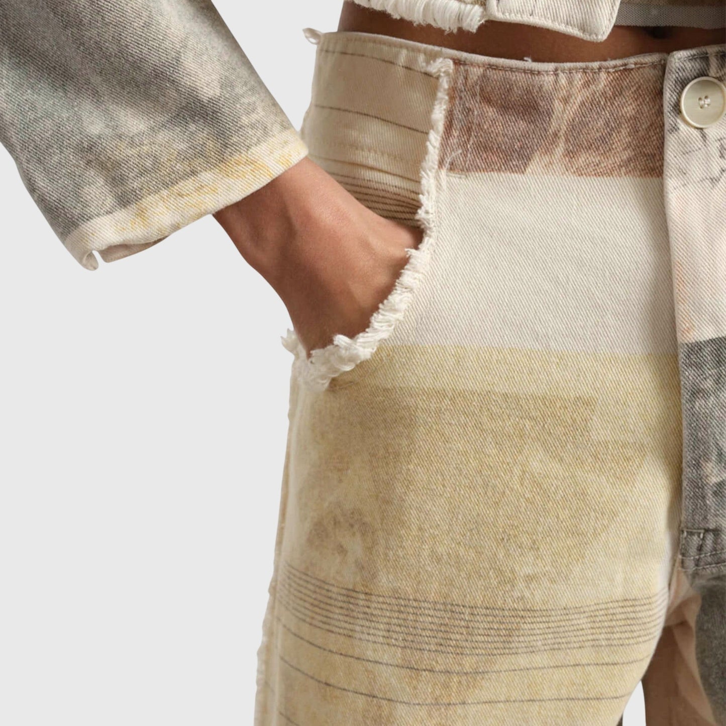 Peyton | Artistic Print Wide Leg Jeans
