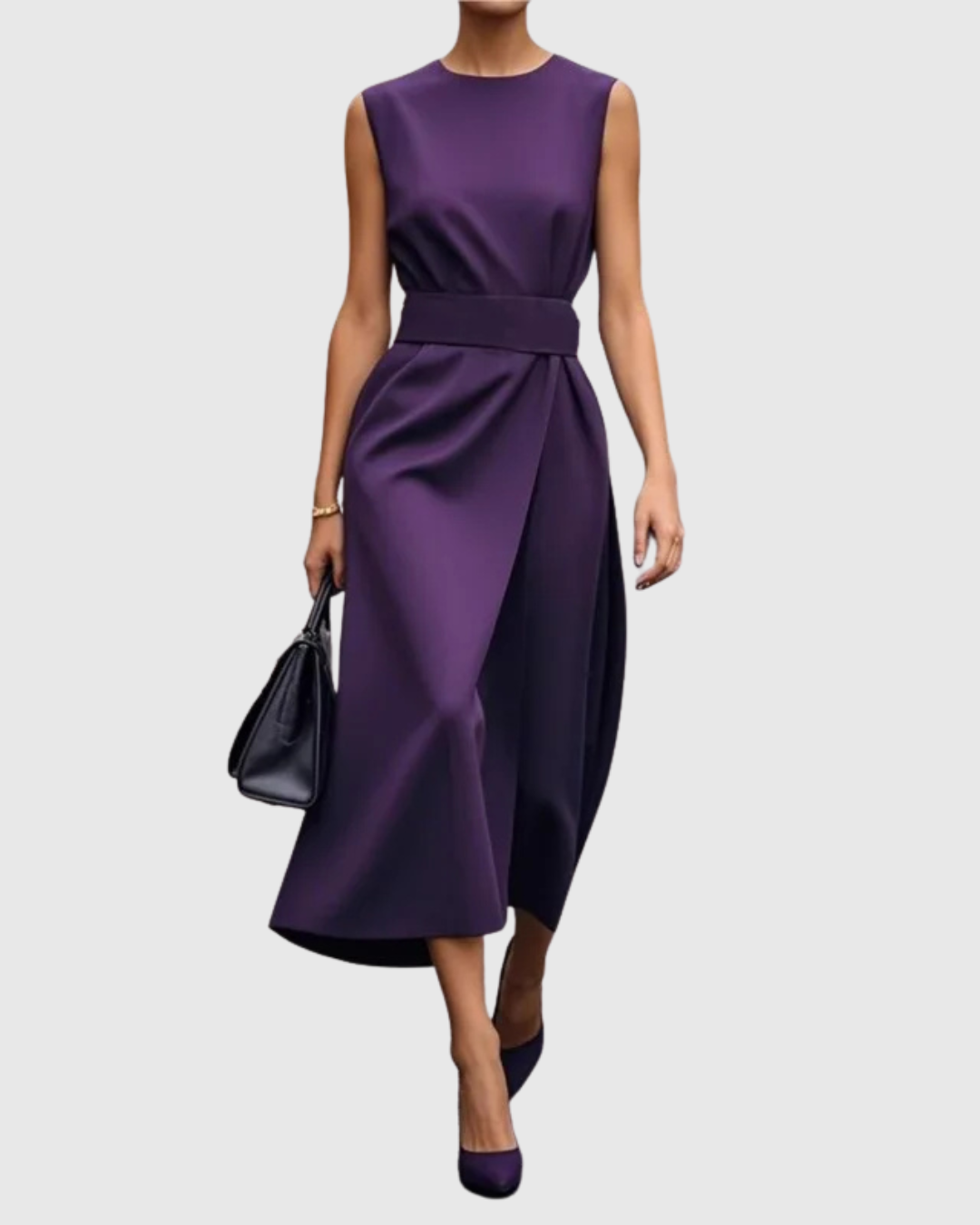 Sadie | Elegant Draped Sleeveless Midi Dress