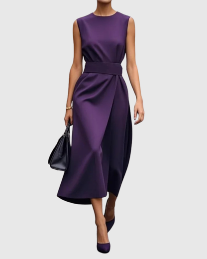 Sadie | Elegant Draped Sleeveless Midi Dress