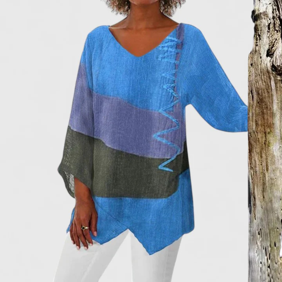 Iris | Comfortable Color Hem Tunic Top