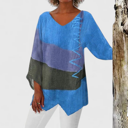 Iris | Comfortable Color Hem Tunic Top