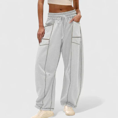 Hailey | Comfortable Stitch Baggy Wide Leg Pants