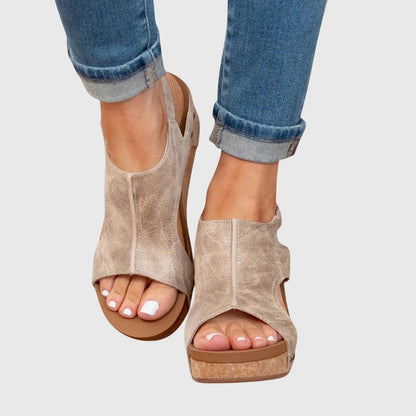 Riley | Orthopedic Cork Wedge Sandals
