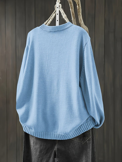 Lily | Multicolor Button Crew Neck Cardigan