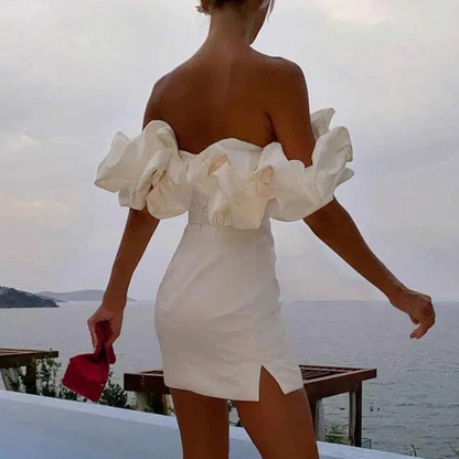 Reese | Off Shoulder Ruffle Mini Dress for Wedding Guest