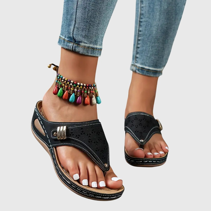 Luna | Orthopedic Thong Wedge Sandals