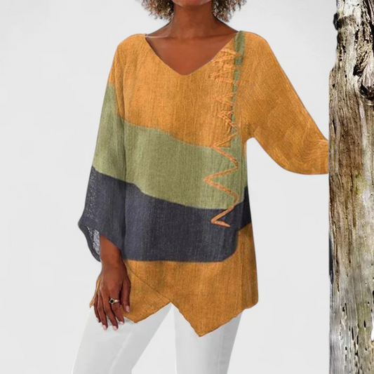 Iris | Comfortable Color Hem Tunic Top