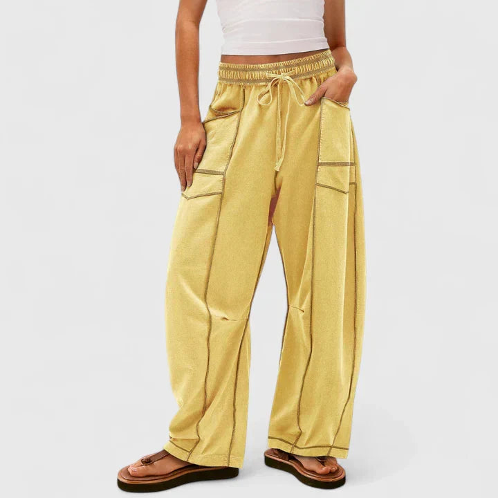 Hailey | Comfortable Stitch Baggy Wide Leg Pants