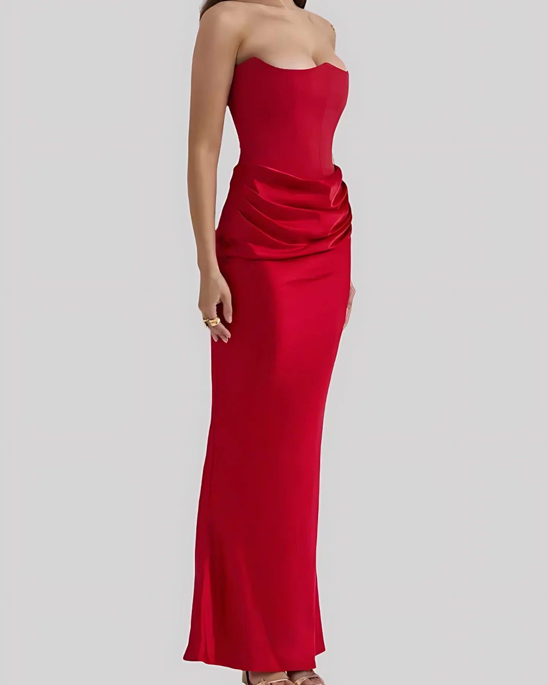 Sofia | Strapless Corset Maxi Dress for Wedding Guest