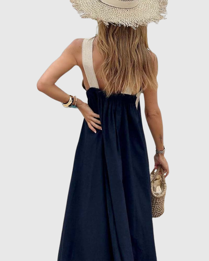 Chloe | Cross-Neck Halter Maxi Dress
