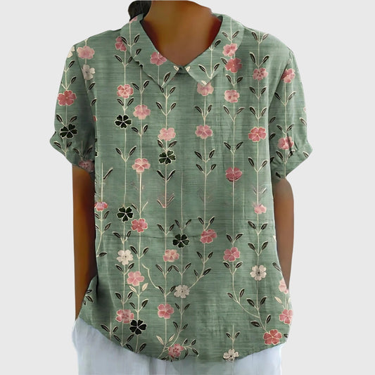 Jade | Floral Print Collared Blouse