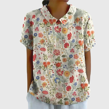 Jade | Floral Print Collared Blouse