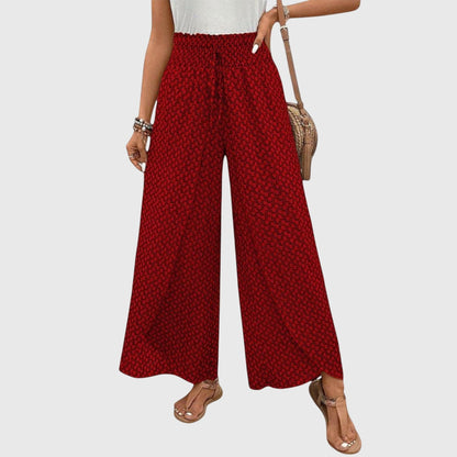 Stella | Smocked High Waist Printed Palazzo Pants