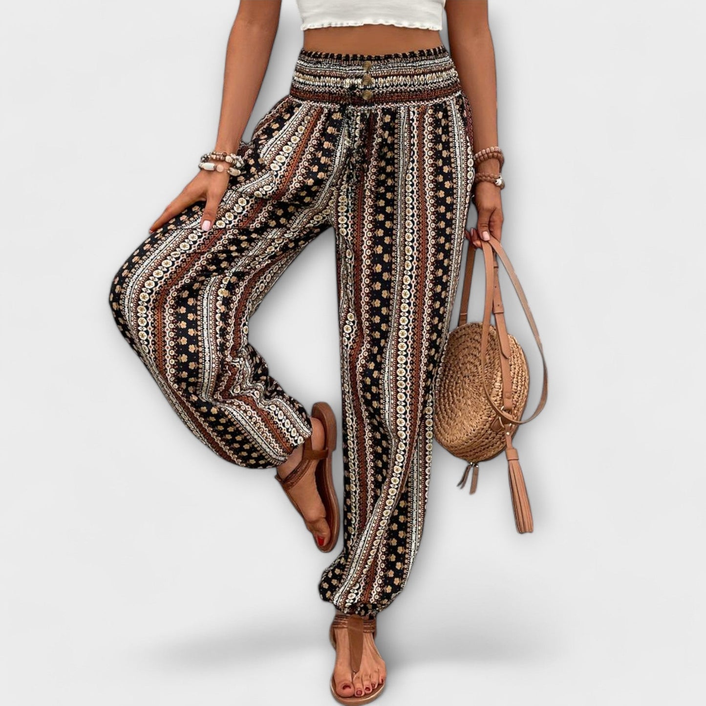 Luna | Comfortable Boho Print Wide-Leg Pants