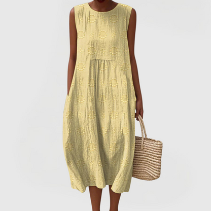 Peyton | Embroidered Sleeveless Midi Dress