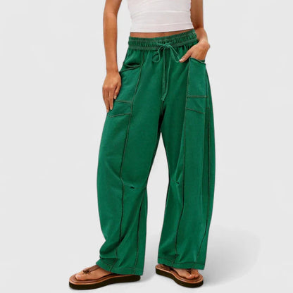 Hailey | Comfortable Stitch Baggy Wide Leg Pants