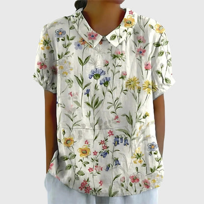 Jade | Floral Print Collared Blouse