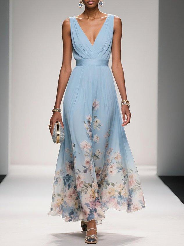 Lexi | Printed V Neck Wedding Guest Dress for Women