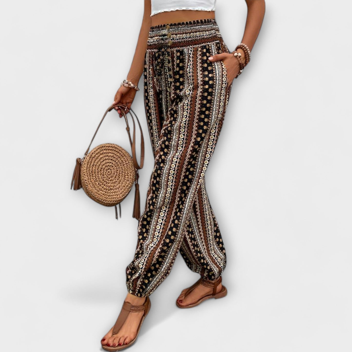 Luna | Comfortable Boho Print Wide-Leg Pants