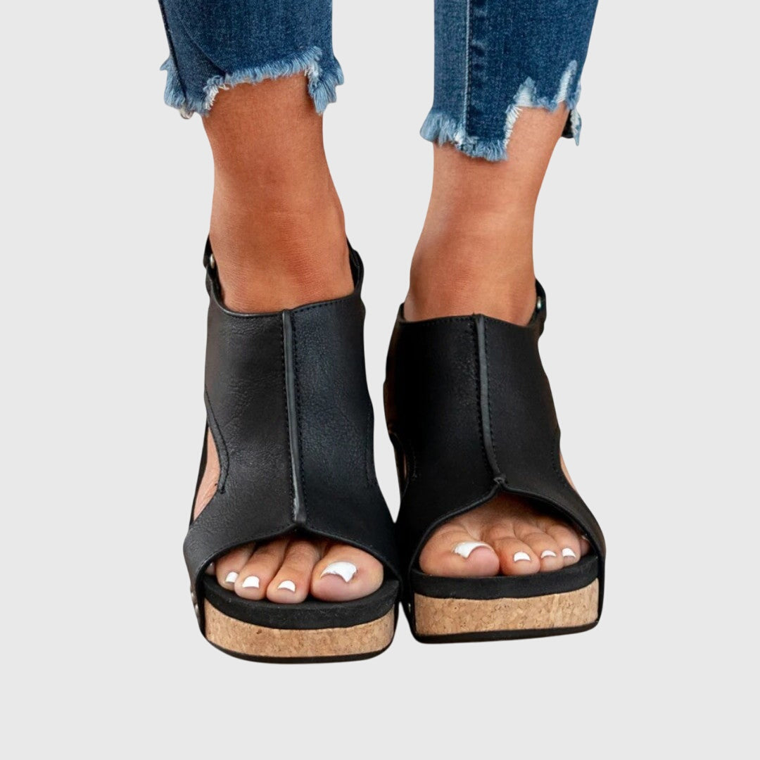 Riley | Orthopedic Cork Wedge Sandals