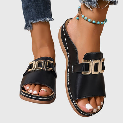 Ava | Comfortable Flat Slide Sandals