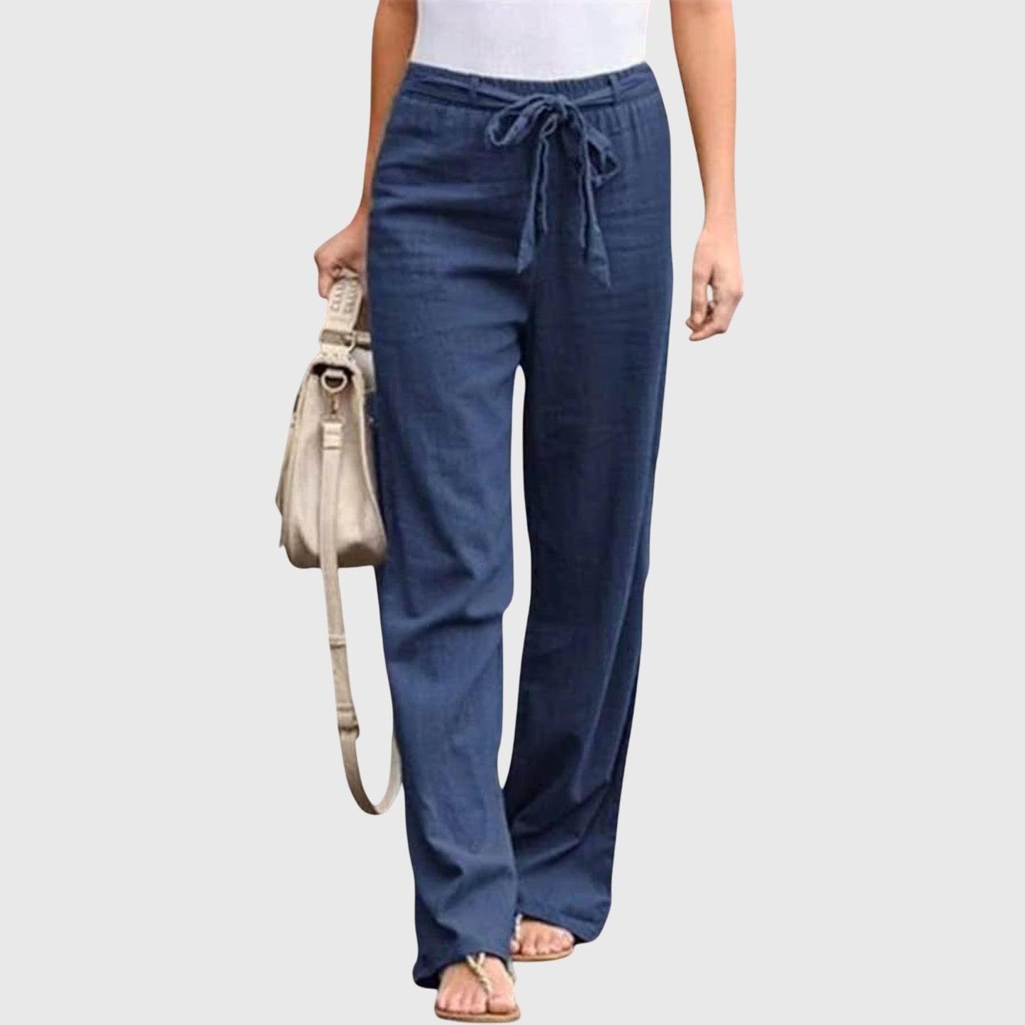 Brooklyn | Comfortable Tie Waist Straight Leg Pants