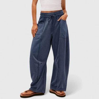 Hailey | Comfortable Stitch Baggy Wide Leg Pants