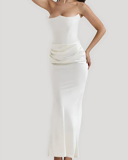 Sofia | Strapless Corset Maxi Dress for Wedding Guest