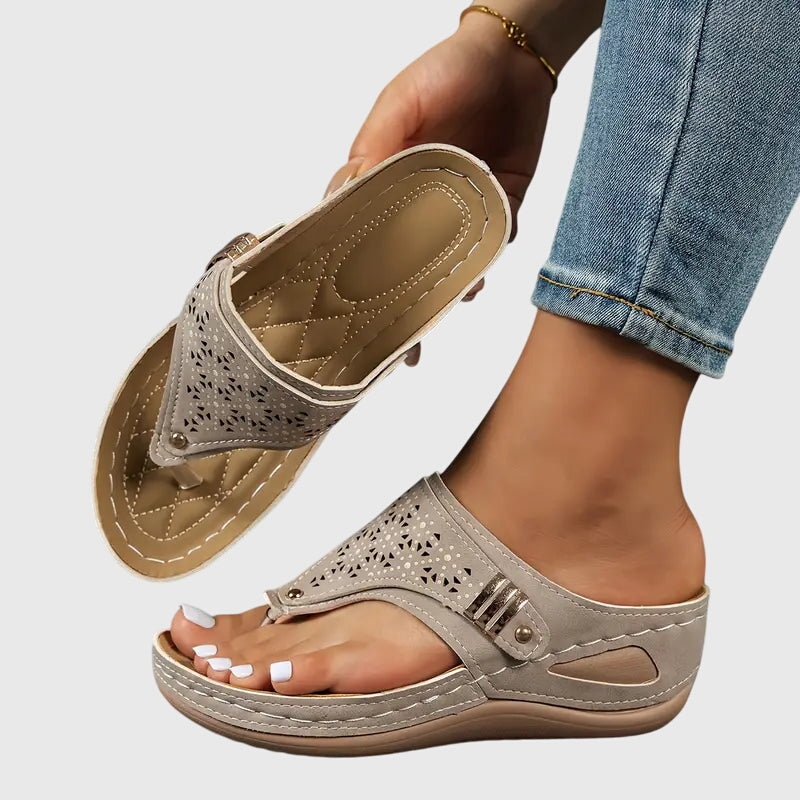 Luna | Orthopedic Thong Wedge Sandals