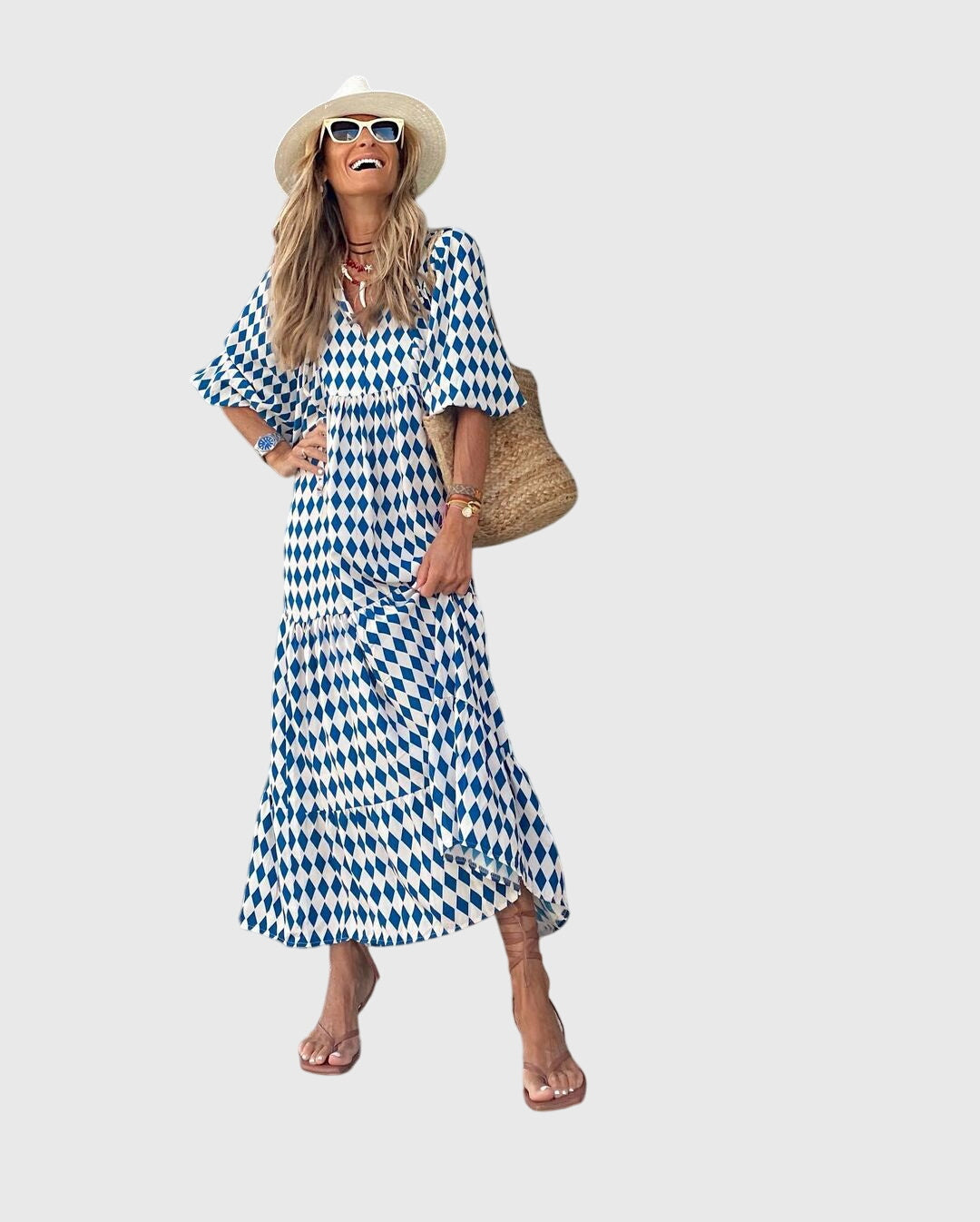 Leah | Printed  Boho Maxi Dress