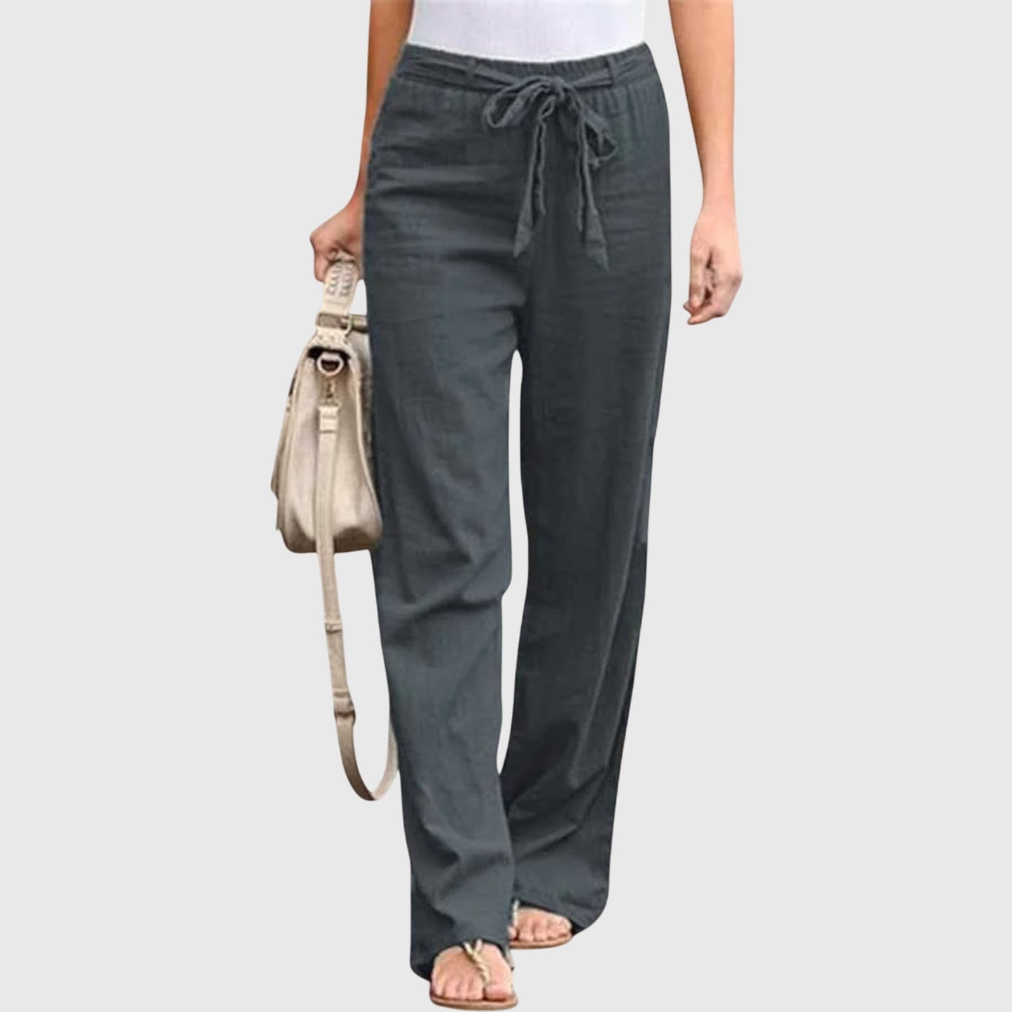 Brooklyn | Comfortable Tie Waist Straight Leg Pants