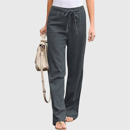 Brooklyn | Comfortable Tie Waist Straight Leg Pants