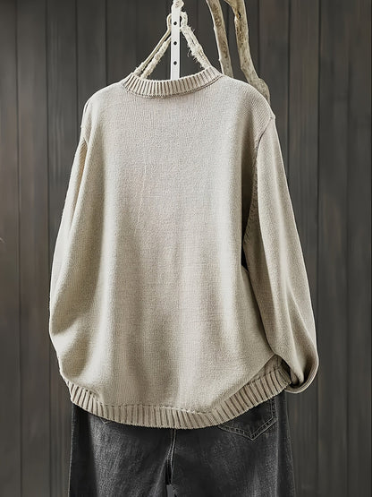 Lily | Multicolor Button Crew Neck Cardigan