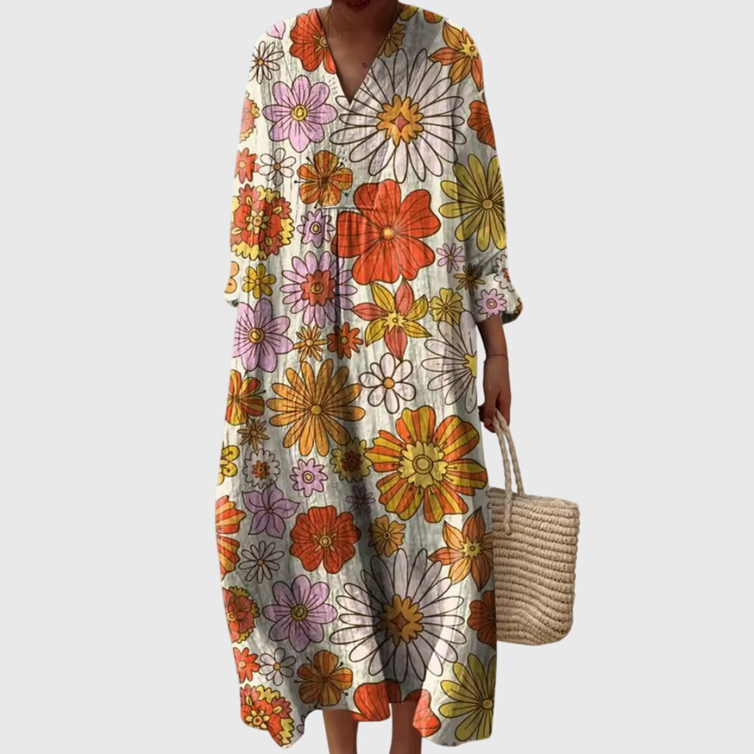Jade | Boho V-Neck Casual Maxi Dress