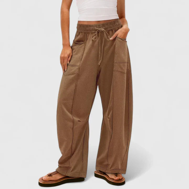 Hailey | Comfortable Stitch Baggy Wide Leg Pants