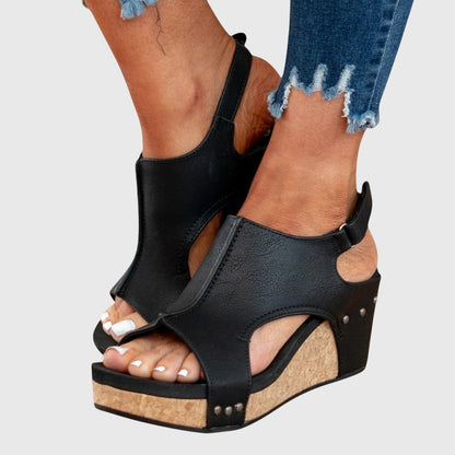 Riley | Orthopedic Cork Wedge Sandals
