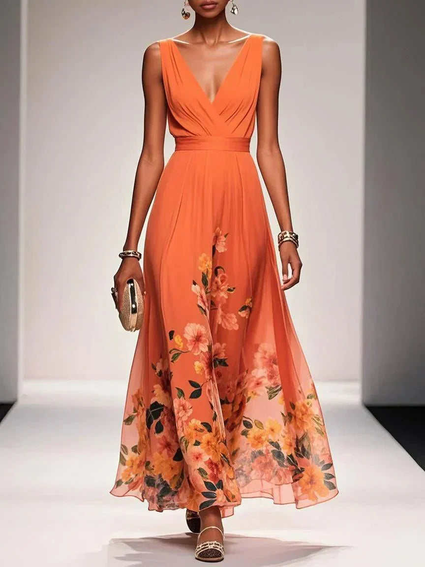 Lexi | Printed V Neck Wedding Guest Dress for Women