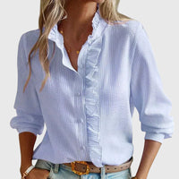 Addison | Classic Ruffle Collar Blouse