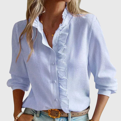 Addison | Classic Ruffle Collar Blouse