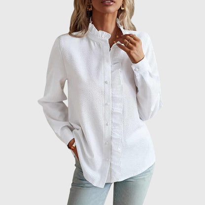 Addison | Classic Ruffle Collar Blouse
