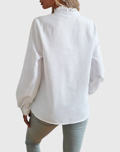 Addison | Classic Ruffle Collar Blouse