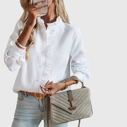 Addison | Classic Ruffle Collar Blouse